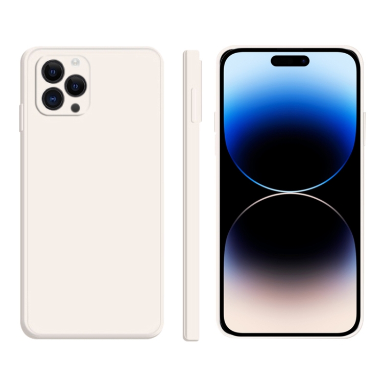 

For iPhone 14 Pro Max Imitation Liquid Silicone Phone Case (White)