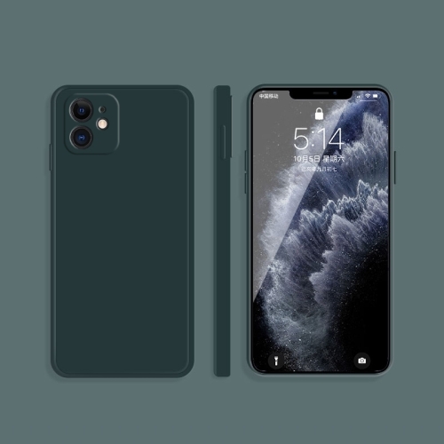 

For iPhone 14 Imitation Liquid Silicone Phone Case (Dark Green)