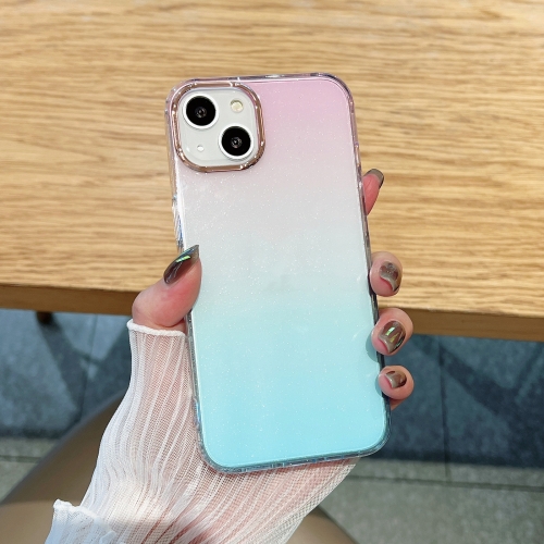 

For iPhone 13 Pro Max Glitter Gradient TPU Phone Case (Blue Pink)