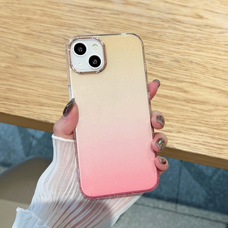 

Glitter Gradient TPU Phone Case For iPhone 13 Pro(Pink Gold)