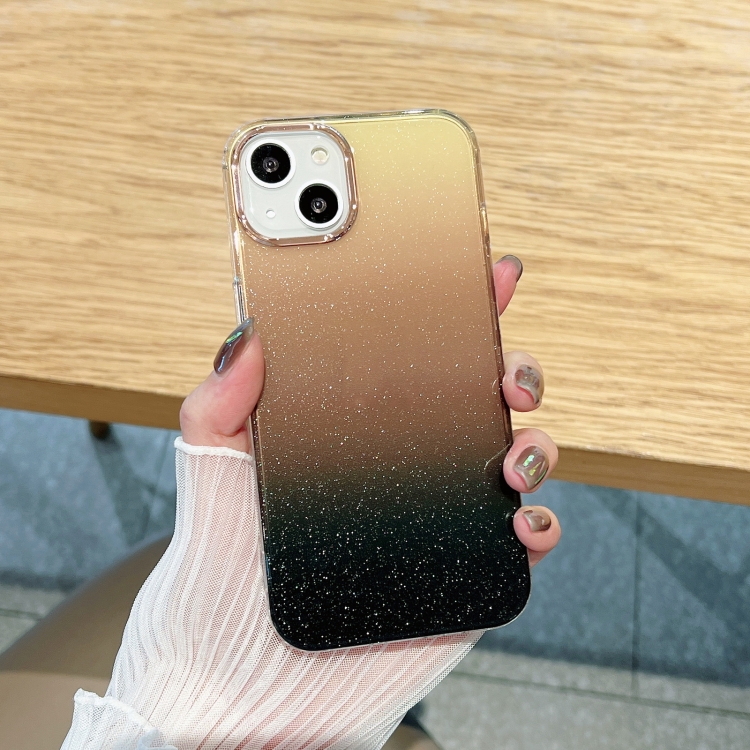 

Glitter Gradient TPU Phone Case For iPhone 13 mini(Black Gold)