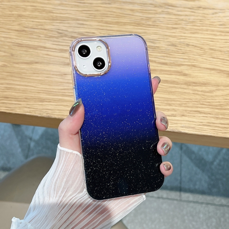 

Glitter Gradient TPU Phone Case For iPhone 11(Black Blue)