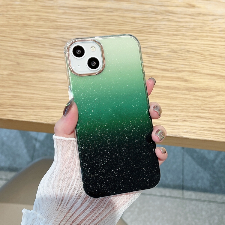 

Glitter Gradient TPU Phone Case For iPhone 11(Black Green)