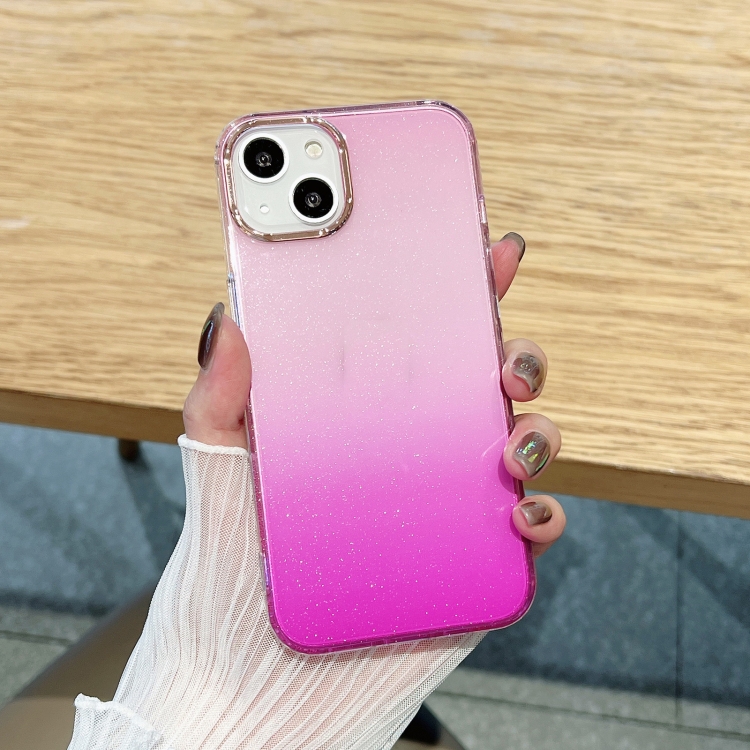 

Glitter Gradient TPU Phone Case For iPhone 11(Rose Red Pink)