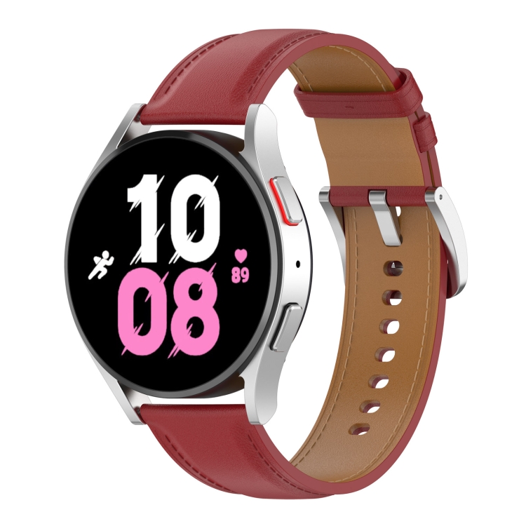 

For Samsung Galaxy Watch 5 44mm Premium Leather Watch Band(Red)