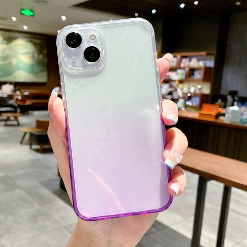 

Glitter Gradient Tempered Glass Phone Case For iPhone 12(Purple)