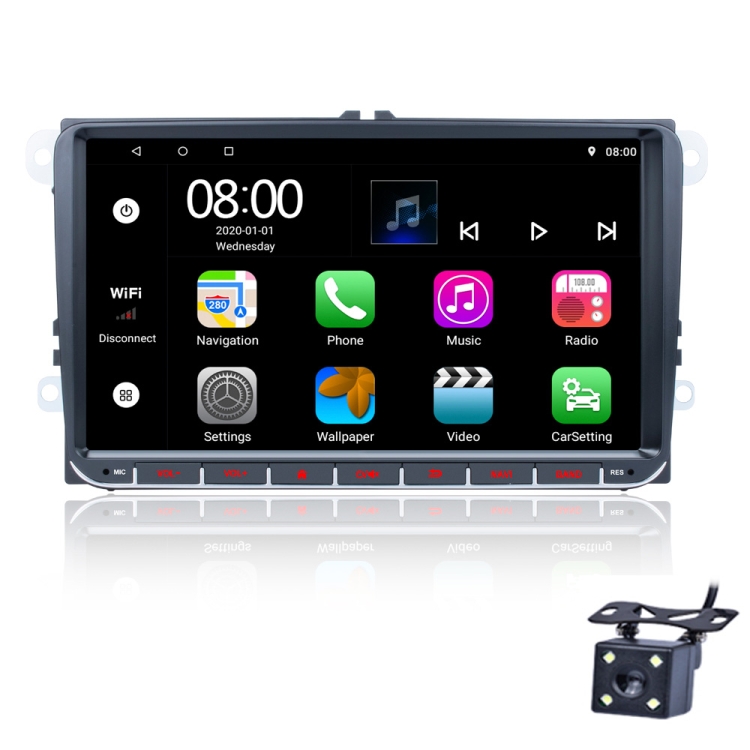 

9 inch Android 11 WiFi GPS Car MP5 Player Support Phonelink / Bluetooth / FM Function, Style:with Reversing Camera