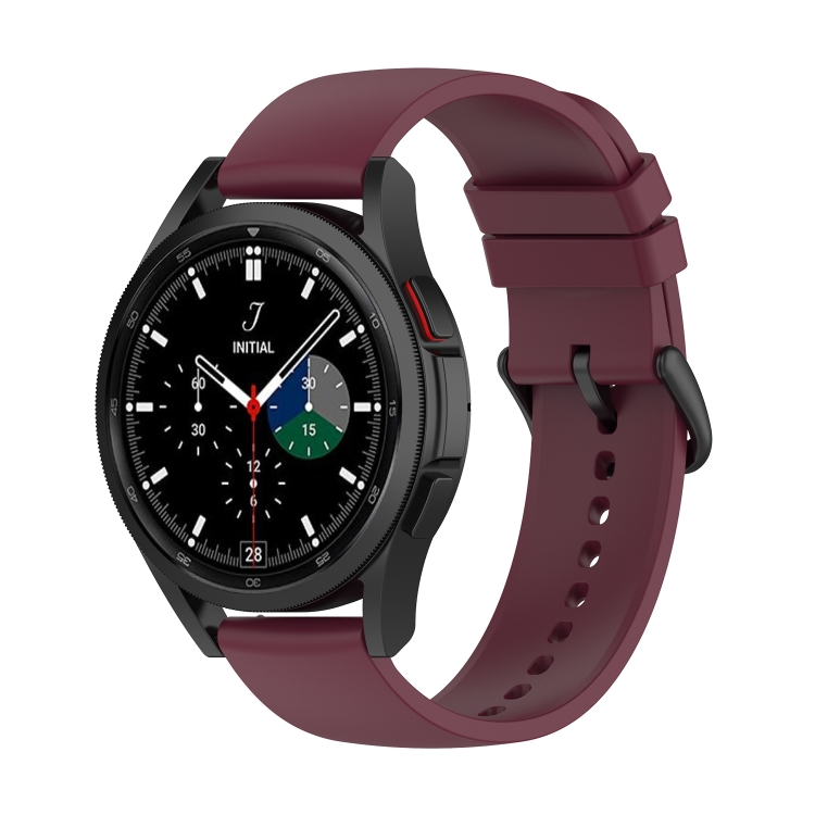 

For Samsung Galaxy Watch 5 44mm 20mm Round Tail Silicone Watch Band(Wine Red)