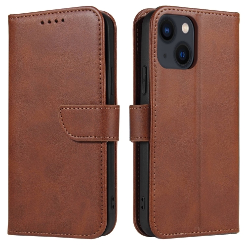 

For iPhone 14 Plus Calf Texture Buckle Flip Leather Phone Case (Brown)