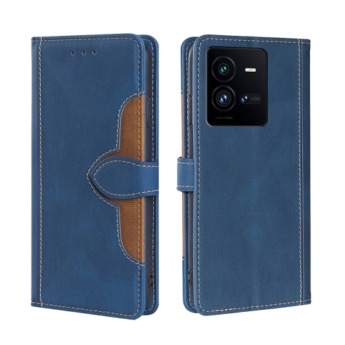 

For vivo iQOO 10 Pro 5G Skin Feel Magnetic Buckle Leather Phone Case(Blue)
