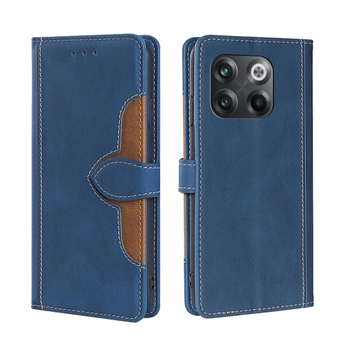 

For OnePlus 10T Skin Feel Magnetic Buckle Leather Phone Case(Blue)