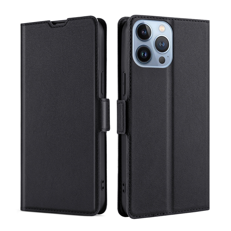 

For iPhone 14 Pro Ultra-thin Voltage Side Buckle Leather Phone Case(Black)