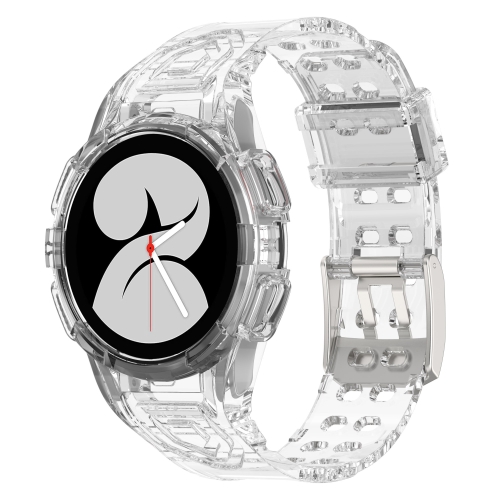

For Samsung Galaxy Watch5 Pro 45mm Silicone Integrated Watch Band(Transparent White)