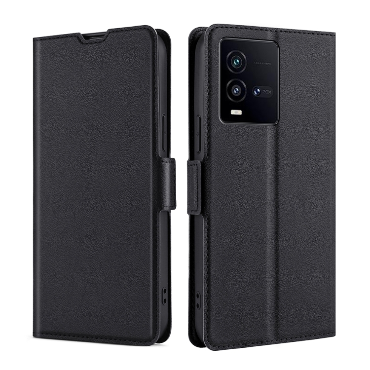 

For vivo iQOO 10 Ultra-thin Voltage Side Buckle Leather Phone Case(Black)