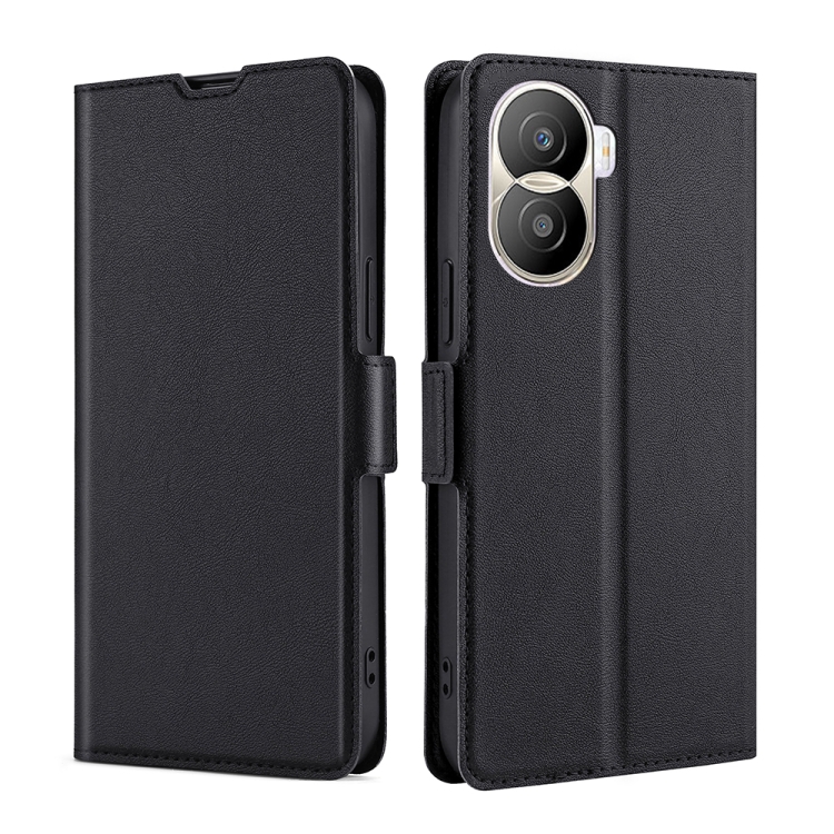 

For Honor X40i Ultra-thin Voltage Side Buckle Leather Phone Case(Black)
