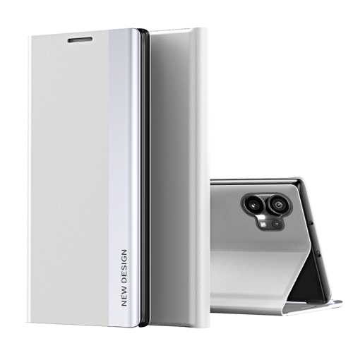 

For Nothing Phone 1 Side Electroplated Adsorption Leather Phone Case(Silver)