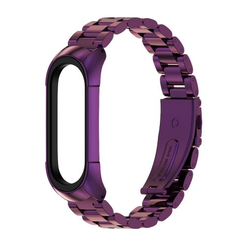 

For Xiaomi Mi Band 6 / 6 NFC MIJOBS TF2 Tri-Bead Stainless Steel Watch Band(Purple)