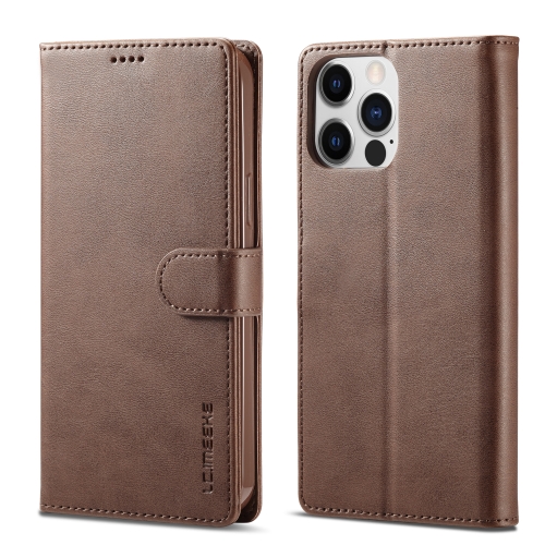 

LC.IMEEKE Calf Texture Horizontal Flip Leather Case For iPhone 14 Pro Max(Brown)