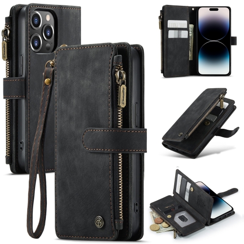 

For iPhone 14 Pro Max CaseMe C30 Multifunctional Phone Leather Case (Black)