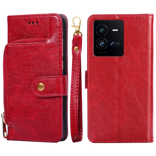 

For vivo iQOO 10 Pro 5G Zipper Bag Leather Phone Case(Red)