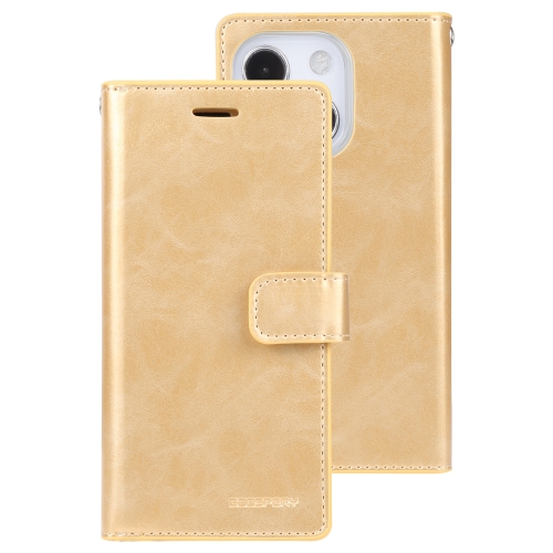 

MERCURY GOOSPERY MANSOOR 9 Card Slots Leather Case For iPhone 14(Gold)