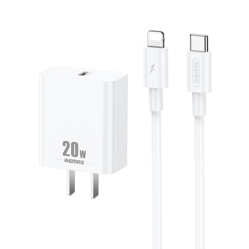 

REMAX RP-U5 Extreme 2 Series 20W PD Charger + 1m USB-C / Type-C to 8 Pin Fast Charge Data Cable Set, Specification:CN Plug(White)