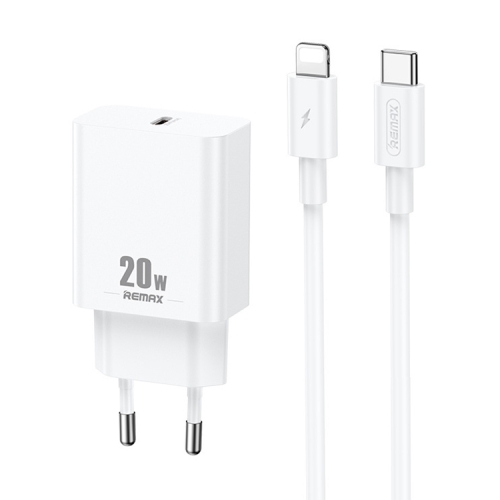 

REMAX RP-U5 Extreme 2 Series 20W PD Charger + 1m USB-C / Type-C to 8 Pin Fast Charge Data Cable Set, Specification:EU Plug(White)