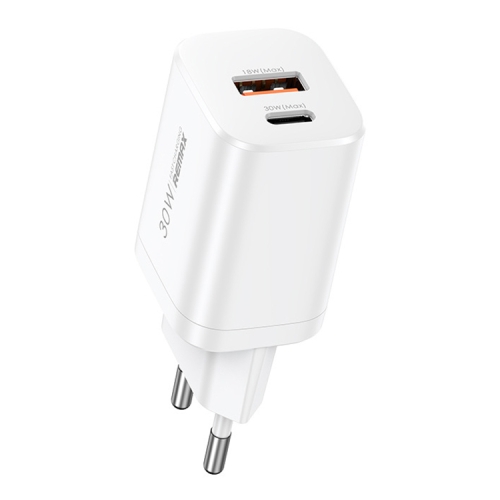 REMAX RP-U6 Magic Speed Series 30W USB+USB-C / Type-C Foldable Fast Charger, Specification:EU Plug(White)