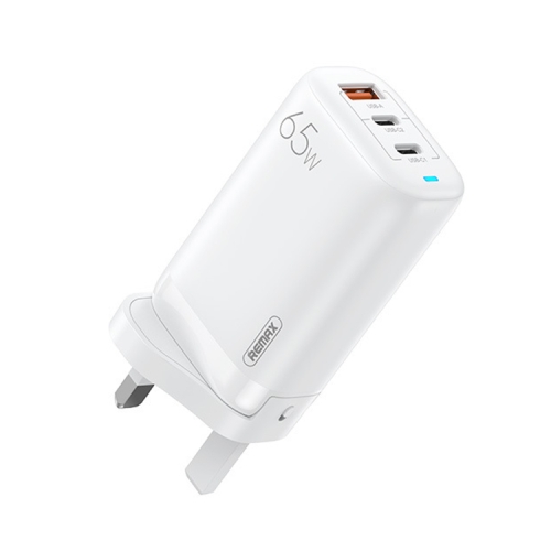 REMAX RP-U55 Territory Series 65W USB+Dual USB-C / Type-C Interface Fast Charger, Specification:UK Plug(White)
