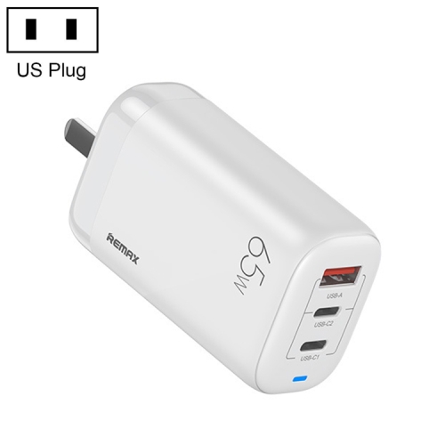 

REMAX RP-U55 Territory Series 65W USB+Dual USB-C / Type-C Interface Fast Charger, Specification:US Plug (White)