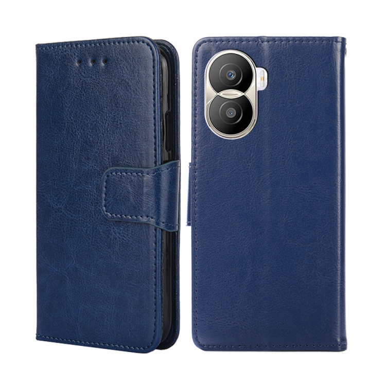

For Honor X40i Crystal Texture Horizontal Flip Leather Phone Case(Royal Blue)