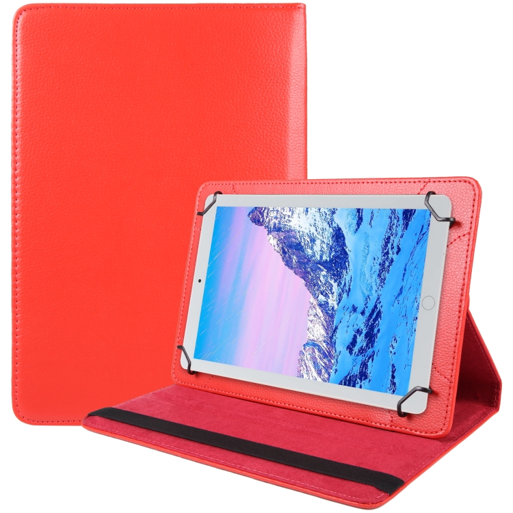 

For 10 inch Tablet 360 Degree Rotation Litchi Texture Flip Leather Tablet Case(Red)