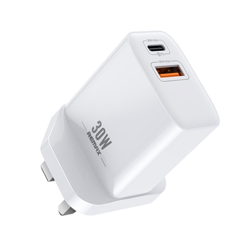 

REMAX RP-U82 30W USB+USB-C/Type-C Dual Interface Fast Charger, Specification:UK Plug(White)