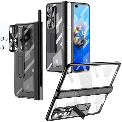 

For Hauwei Mate X2 Magnetic Hinges Plating Phone Case with Holder(Black)