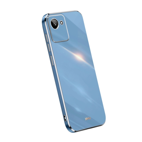 

For Realme C30 XINLI Straight Edge 6D Electroplate TPU Phone Case(Celestial Blue)