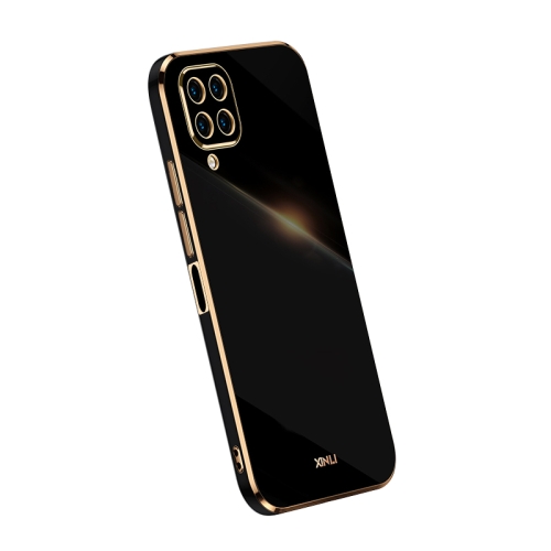 For Samsung Galaxy M32 4G XINLI Straight Edge 6D Electroplate TPU Phone Case(Black)