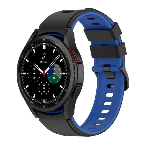 

For Samsung Galaxy Watch5 Pro 45mm/5 44mm/5 40mm Two-color Silicone Strap Watch Band(Black Blue)