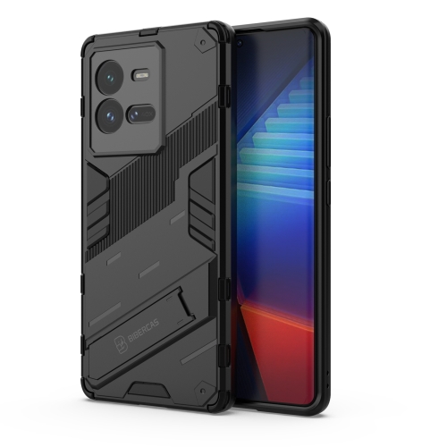 For vivo iQOO 10 Pro 5G PC + TPU Shockproof Case with Invisible Holder(Black)