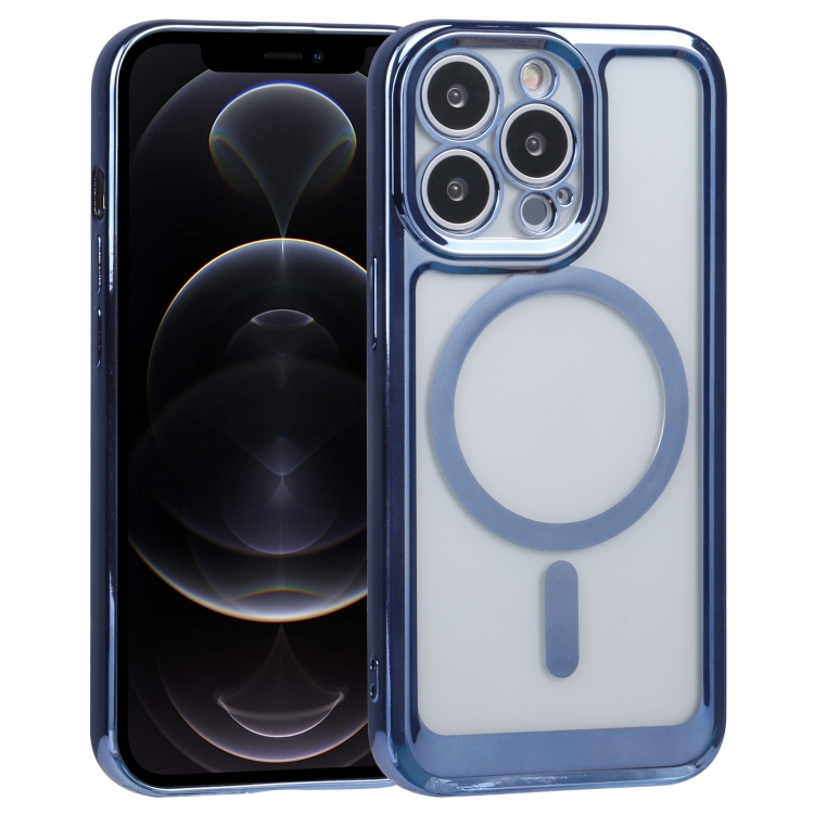 

For iPhone 12 Pro MagSafe Electroplating TPU Phone Case(Blue)