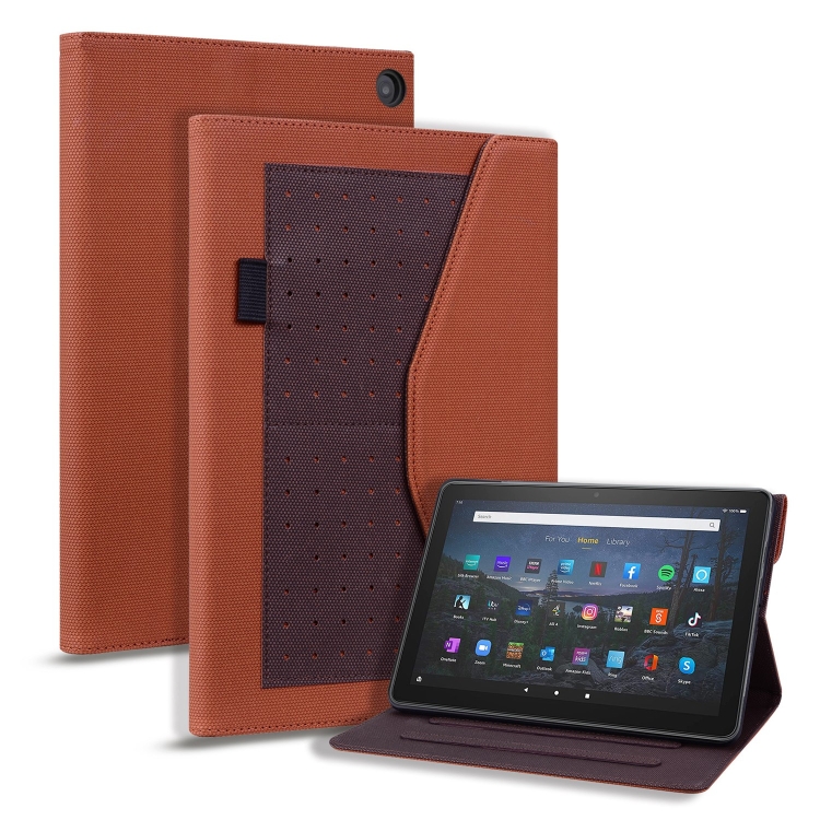 

For Amazon Fire HD 10 2021 Business Storage Smart Leather Tablet Case(Brown)