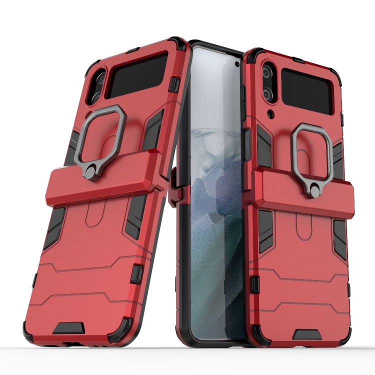 

For Samsung Galaxy Z Flip4 PC + TPU Shockproof Protective Phone Case with Magnetic Ring Holder(Red)