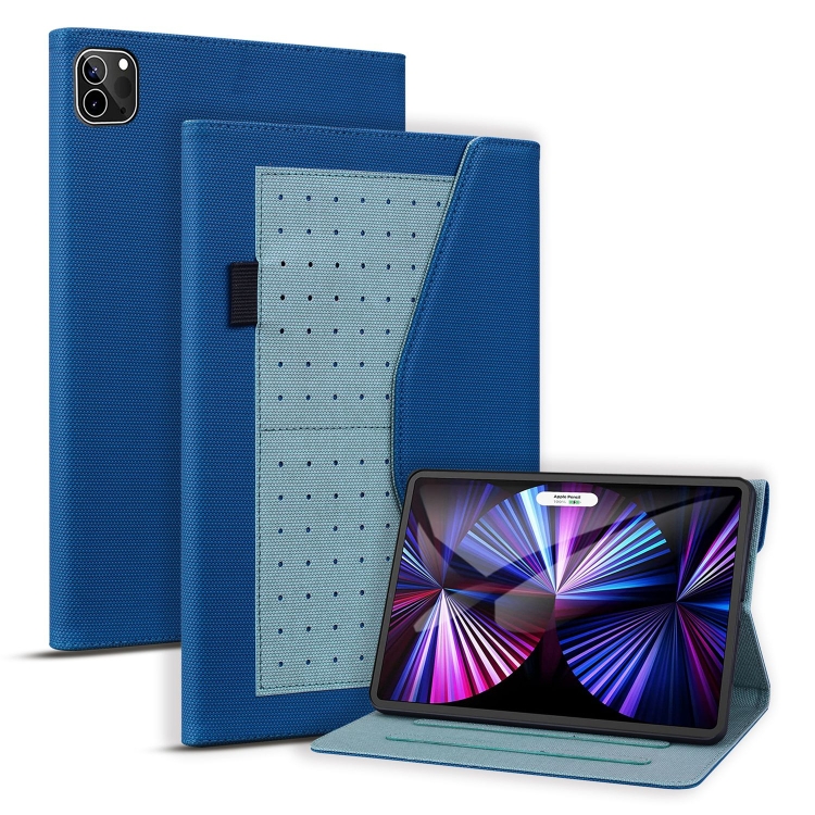

For iPad Pro 12.9 2022 / 2021 / 2020 Business Storage Smart Leather Tablet Case(Blue)