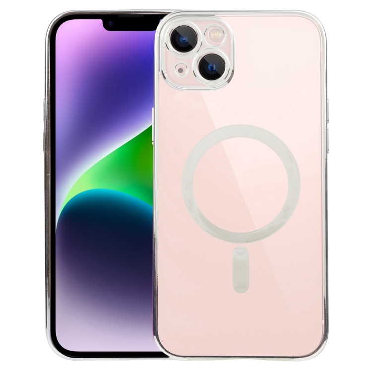 

For iPhone 14 MagSafe Electroplating Straight TPU Phone Case (Silver)