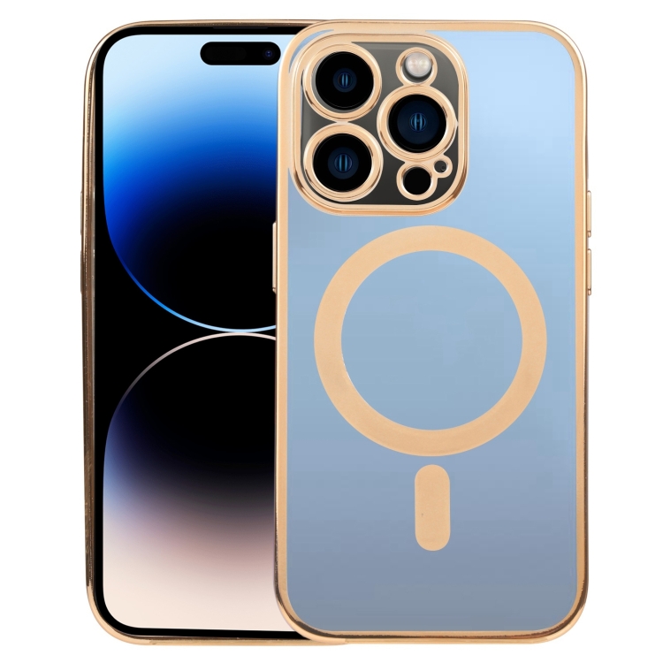 

For iPhone 14 Pro MagSafe Electroplating Straight TPU Phone Case(Gold)