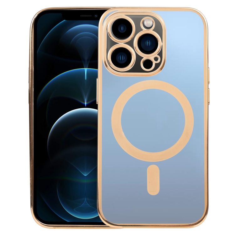 

For iPhone 12 Pro Max MagSafe Electroplating Straight TPU Phone Case(Gold)
