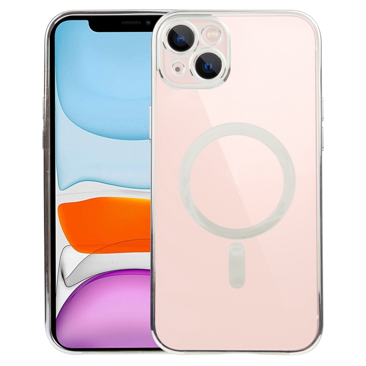 

For iPhone 11 MagSafe Electroplating Straight TPU Phone Case (Silver)