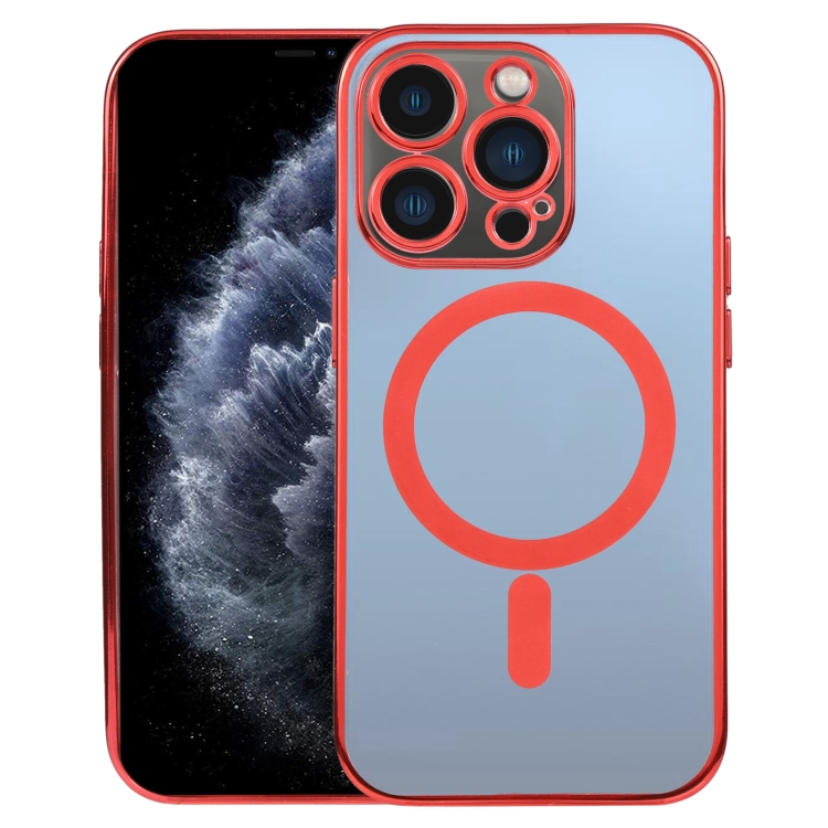 

For iPhone 11 Pro MagSafe Electroplating Straight TPU Phone Case(Red)