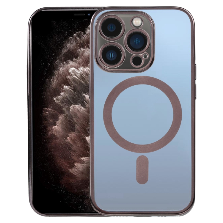 

MagSafe Electroplating Straight TPU Phone Case For iPhone 11 Pro Max(Black)