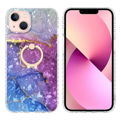 

Ring Holder 2.0mm Airbag TPU Phone Case For iPhone 14 Max(Blue Purple Marble)