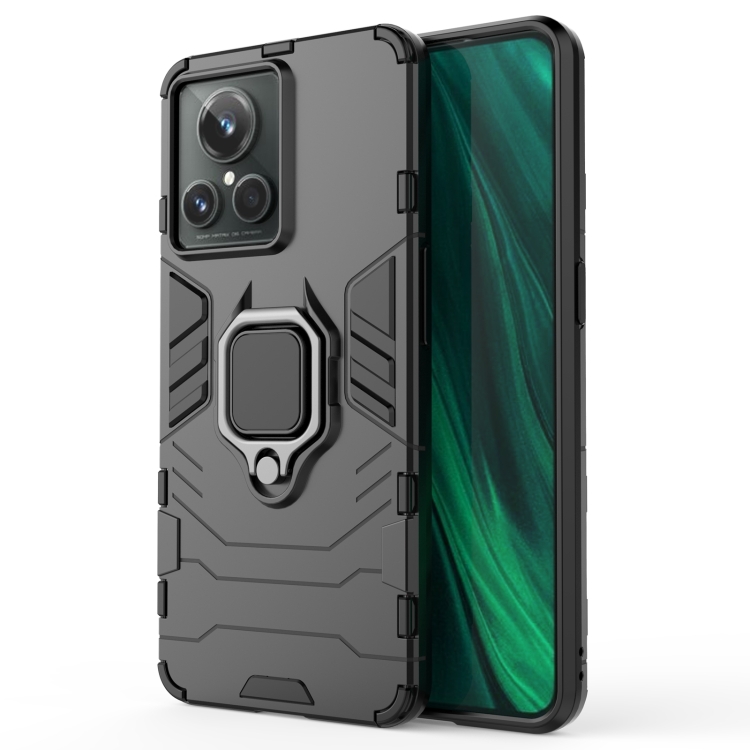

For Realme GT2 Explorer Master Shockproof PC + TPU Holder Phone Case(Black)